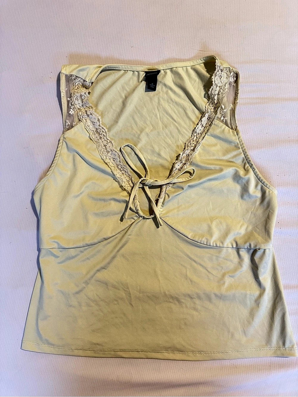 Wild Fable Lace-Trim Tank Top in butter Yellow Size Medium